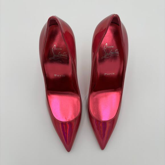 Christian Louboutin Kate 100 Pink Mirrored Leather High Heel Pumps Size EU 38 - Picture 14 of 14